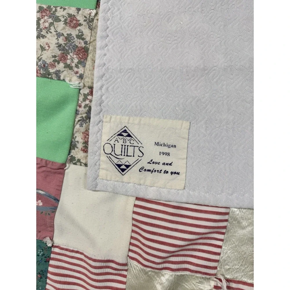 VTG Quilt‎ Baby Patchwork By ABC Quilts 1998 Colorful Nursery Blanket